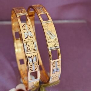 916 Gold Simple  Double Pipe Kadli DP-434