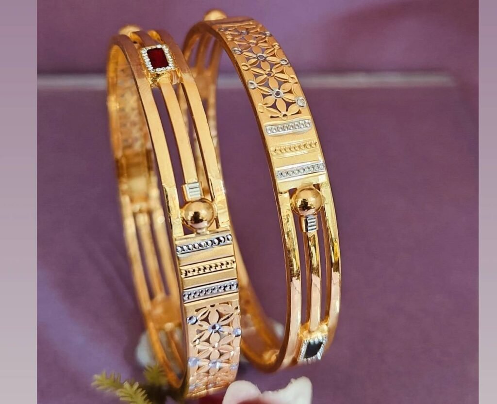 916 Gold Designer Double Pipe Kadli DP-438