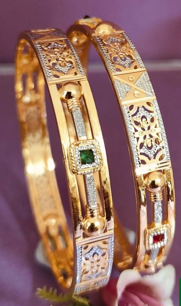 916 Gold Modern Double Pipe Kadli DP-440