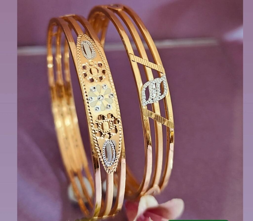 916 Gold Delicate Double Pipe Kadli DP-442