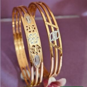 916 Gold Delicate Double Pipe Kadli DP-442