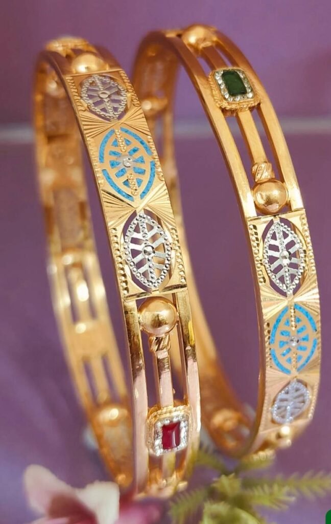 916 Gold Stylish Double Pipe Kadli DP-445
