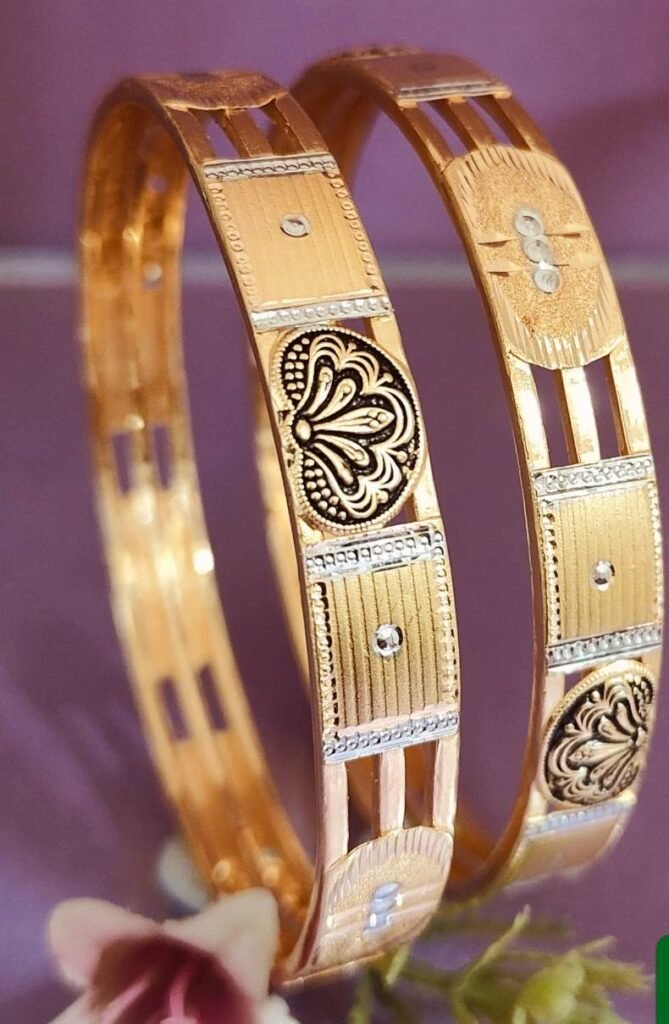 916 Gold Indian Design Double Pipe Kadli DP-447