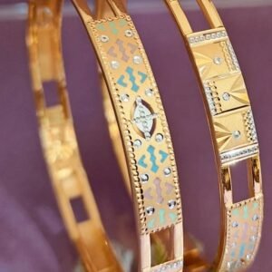 916 Gold Designer Double Pipe Kadli DP-474