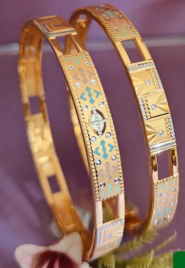 916 Gold Designer Double Pipe Kadli DP-474