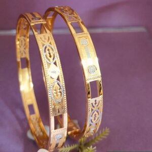 916 Gold Modern Double Pipe Kadli DP-477