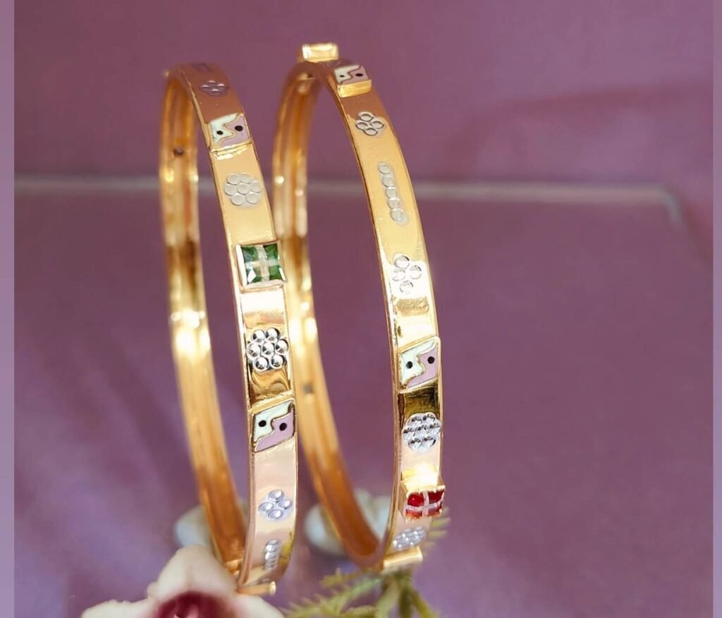 916 Gold Indian Design Double Pipe Kadli DP-547