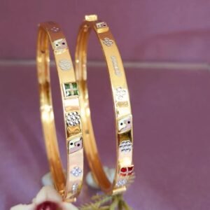 916 Gold Indian Design Double Pipe Kadli DP-547