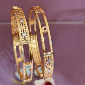 916 Gold Stylish Double Pipe Kadli DP-549