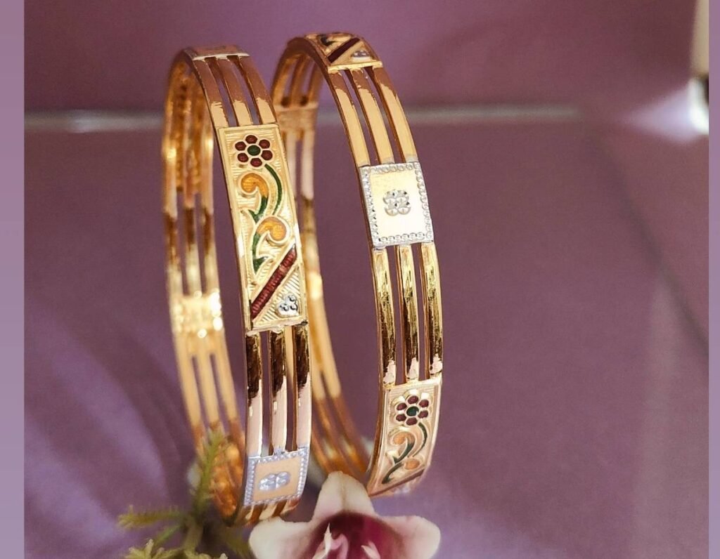 916 Gold Beautiful Double Pipe Kadli DP-565