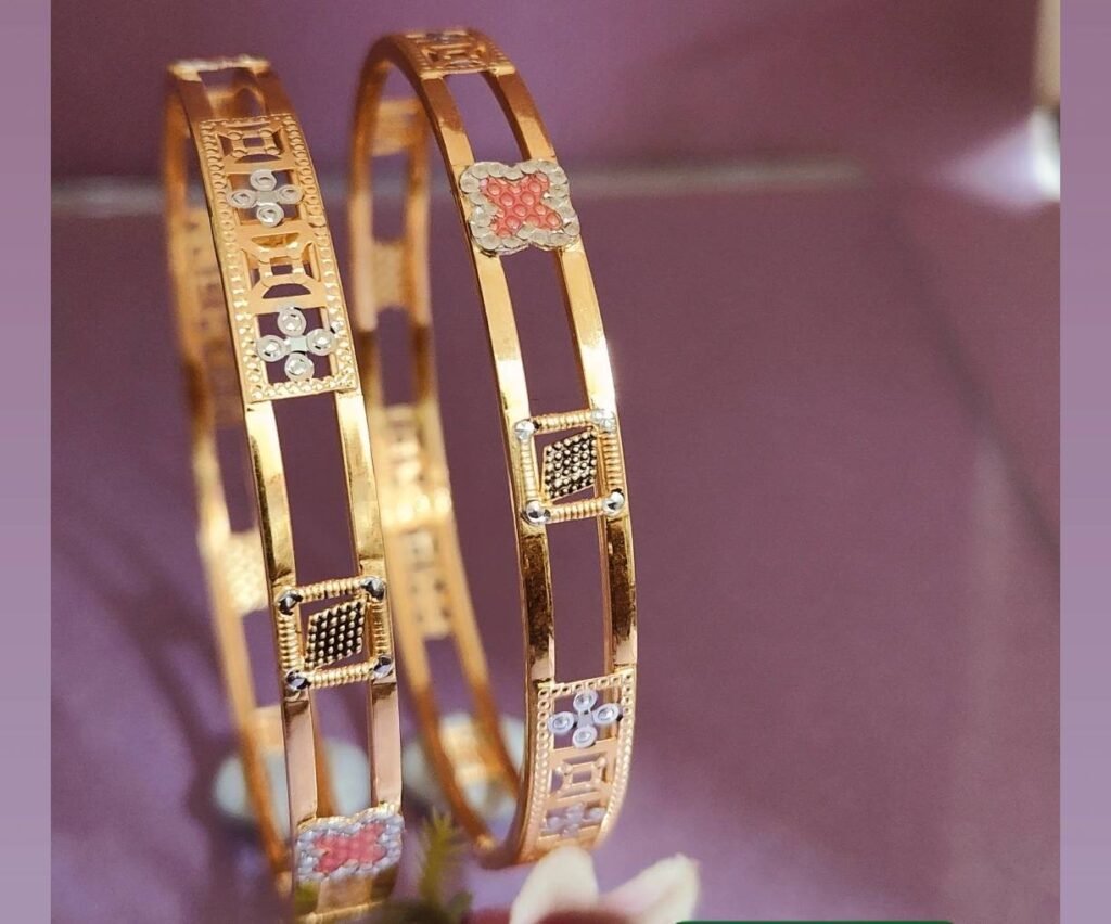 916 Gold Designer Double Pipe Kadli DP-573