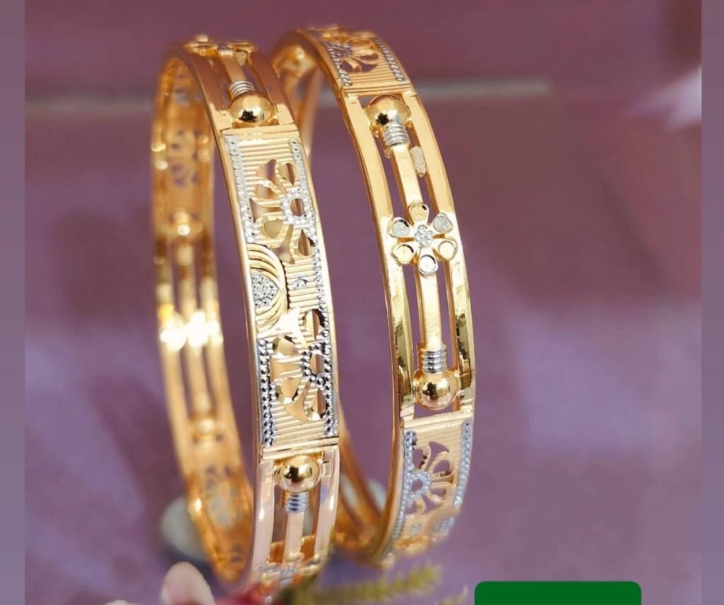 916 Gold Delicate Double Pipe Kadli DP-584