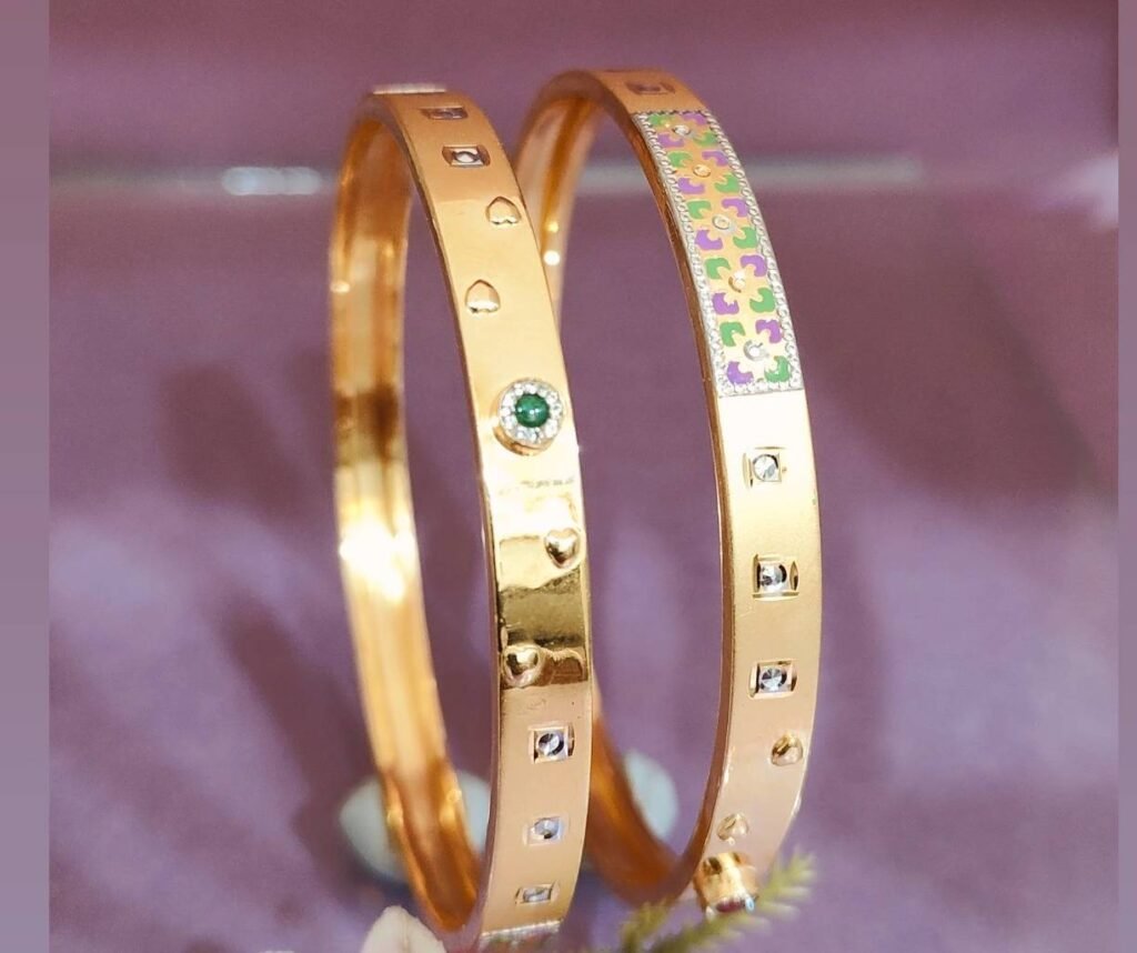916 Gold Stylish Double Pipe Kadli DP-586
