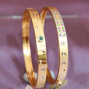 916 Gold Stylish Double Pipe Kadli DP-586