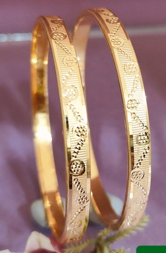 916 Gold Indian Design Double Pipe Kadli DP-587