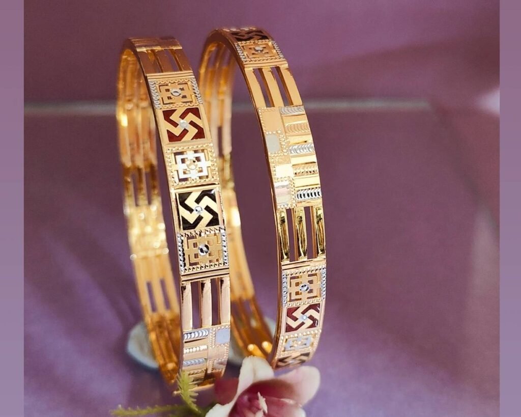 916 Gold Beautiful Double Pipe Kadli DP-591