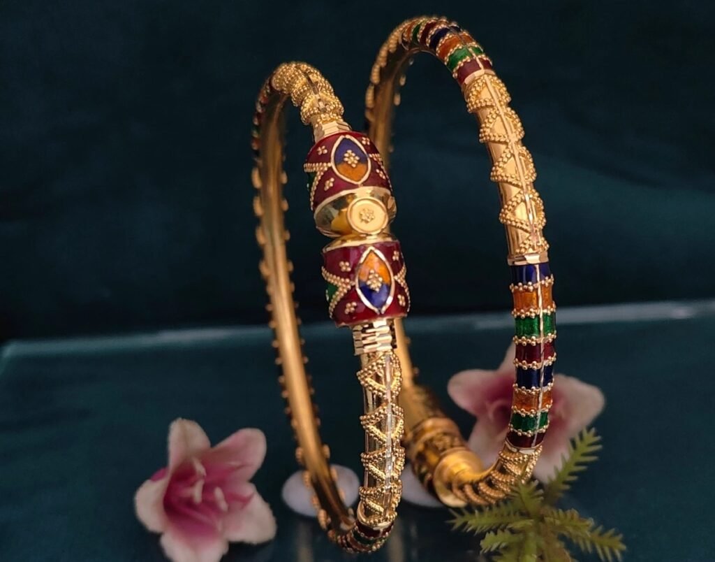 916 Gold Fancy Single Pipe Kadli SP-001