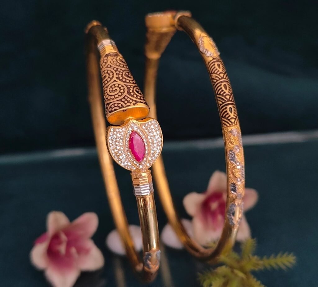 916 Gold Designer Single Pipe Kadli SP-002