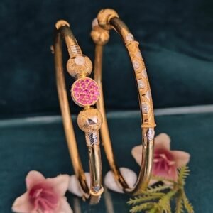 916 Gold Stylish Single Pipe Kadli SP-008