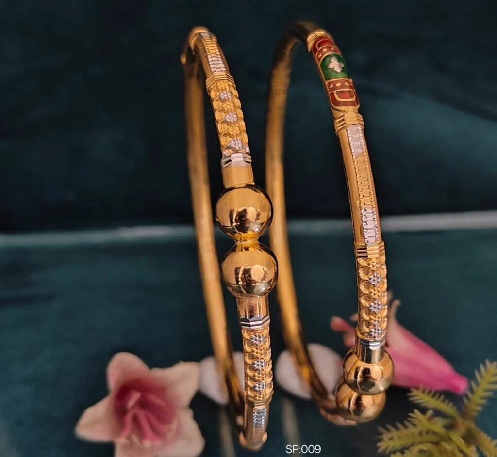 916 Gold Indian Design Single Pipe Kadli SP-009