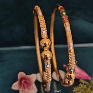 916 Gold Indian Design Single Pipe Kadli SP-009