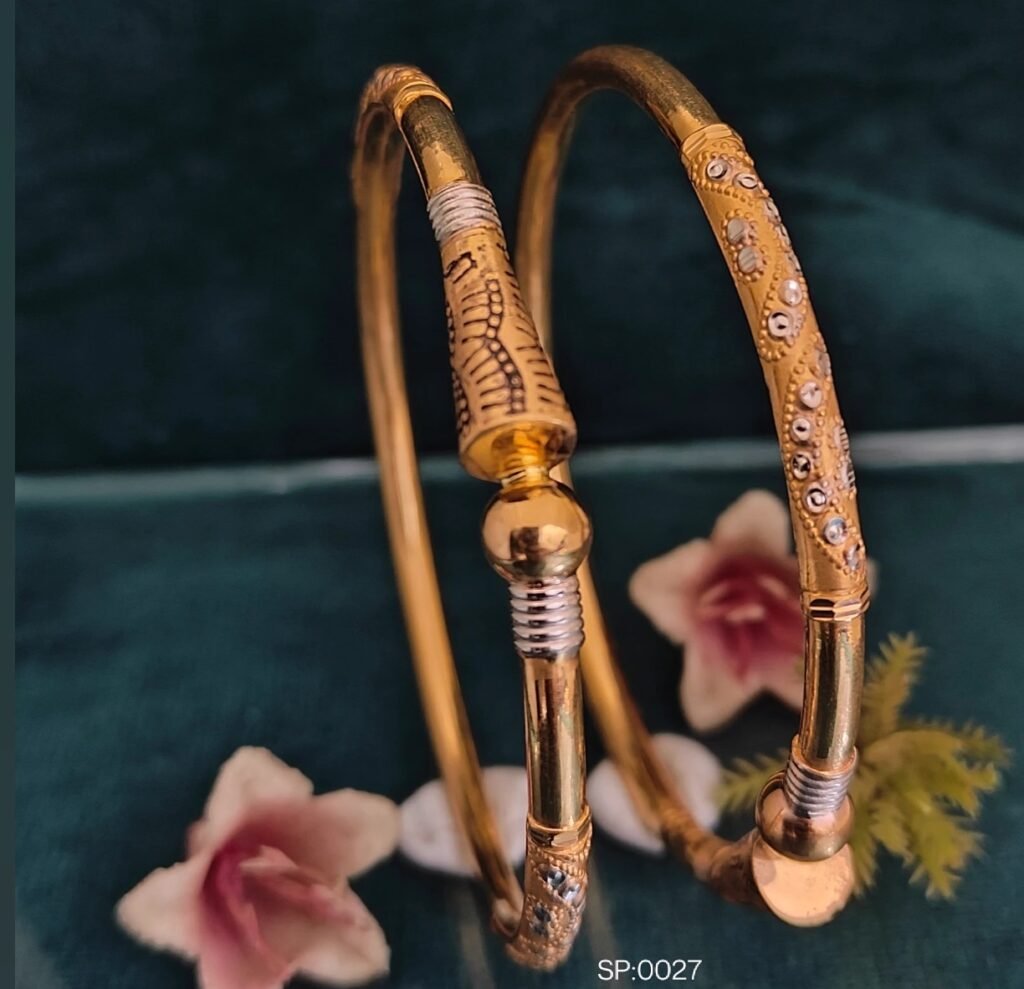 916 Gold Stylish Single Pipe Kadli SP-027