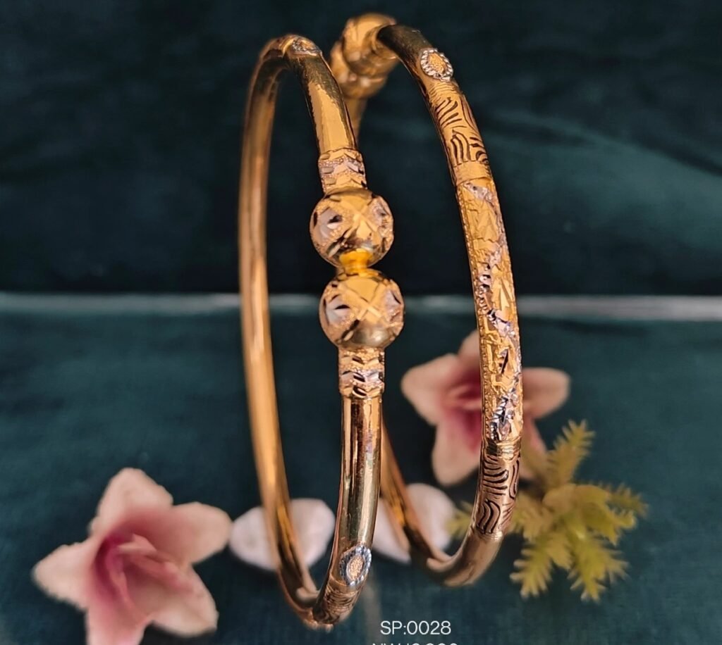 916 Gold Indian Design Single Pipe Kadli SP-028