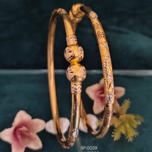 916 Gold Indian Design Single Pipe Kadli SP-028