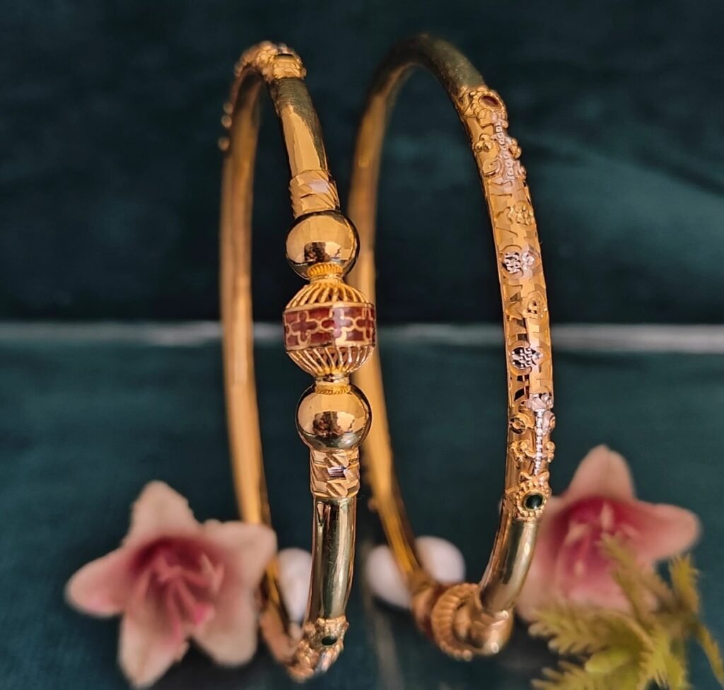916 Gold Beautiful Single Pipe Kadli SP-032