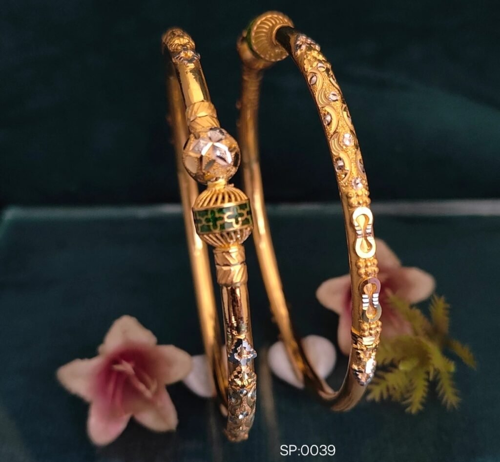 916 Gold Fancy Single Pipe Kadli SP-039