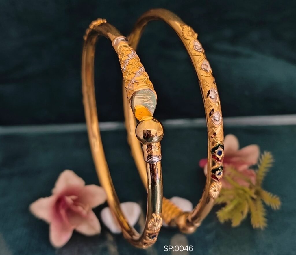 916 Gold Stylish Single Pipe Kadli SP-046