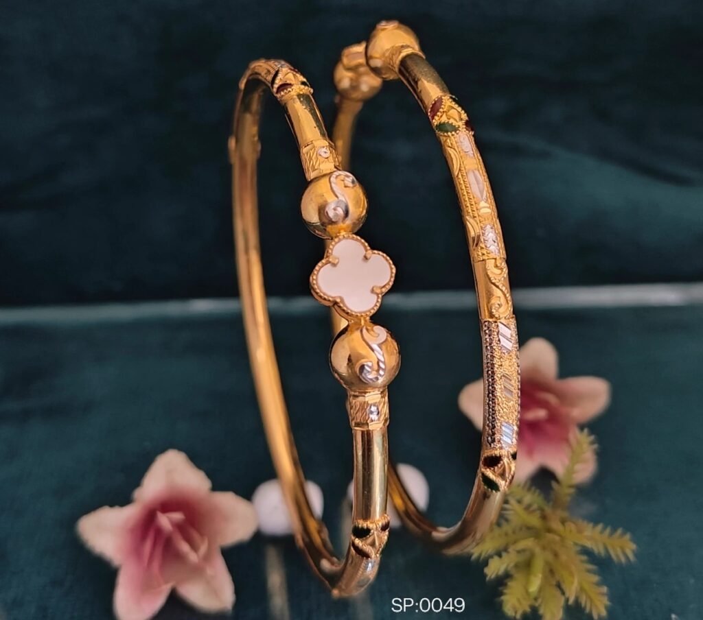 916 Gold Stylish Single Pipe Kadli SP-049