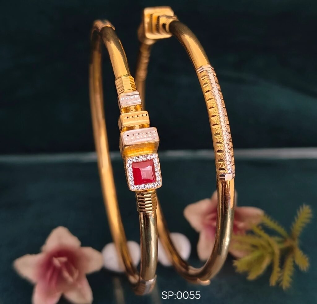 916 Gold Simple Single Pipe Kadli SP-055