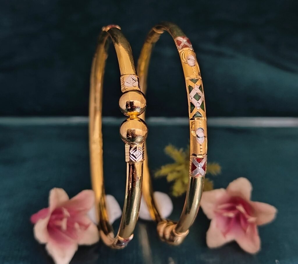 916 Gold Indian Design Single Pipe Kadli SP-066