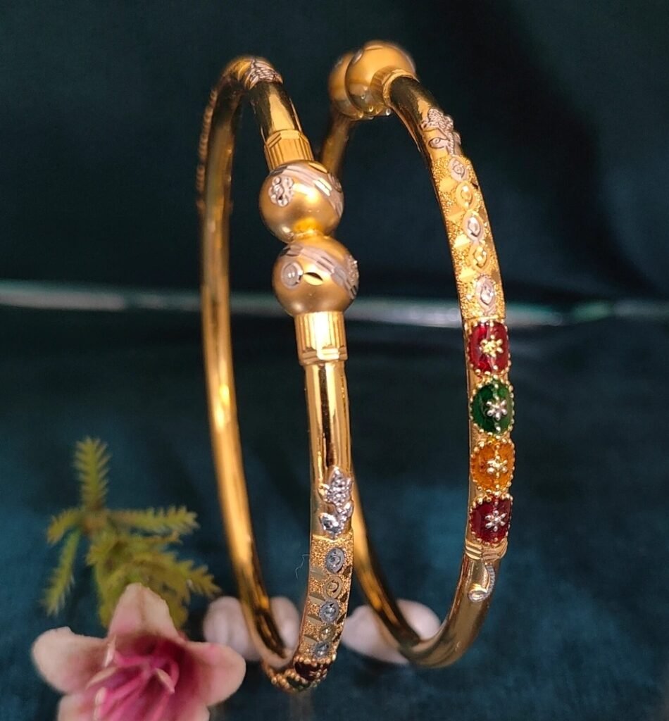 916 Gold Delicate Single Pipe Kadli SP-275