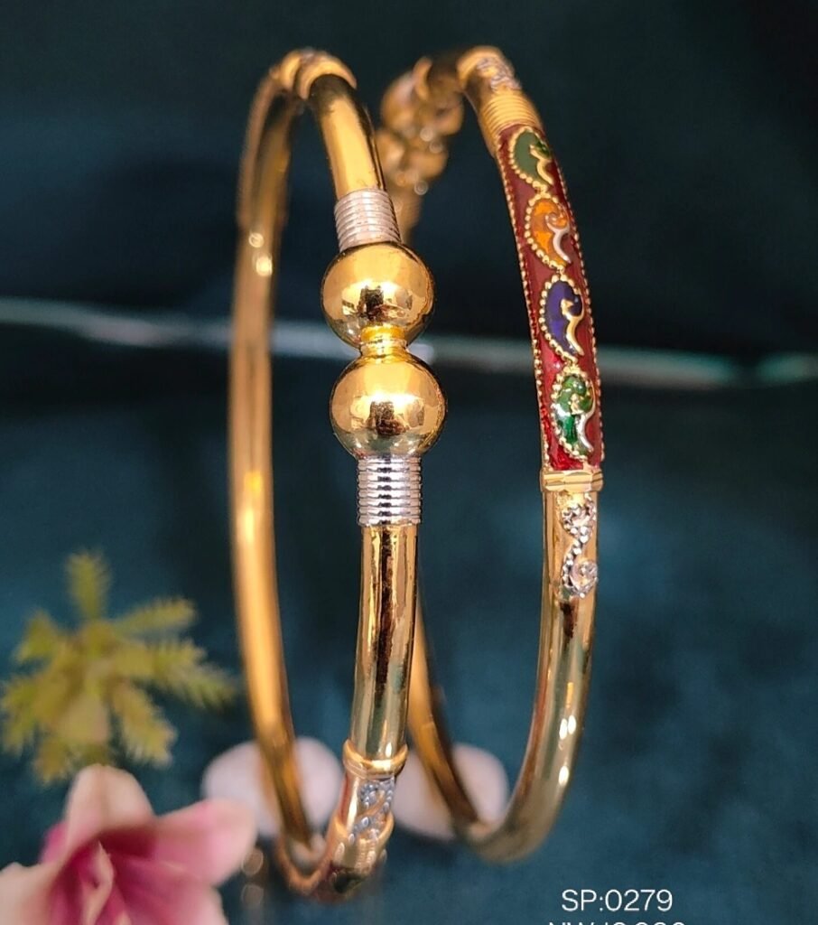 916 Gold Elegant Single Pipe Kadli SP-279