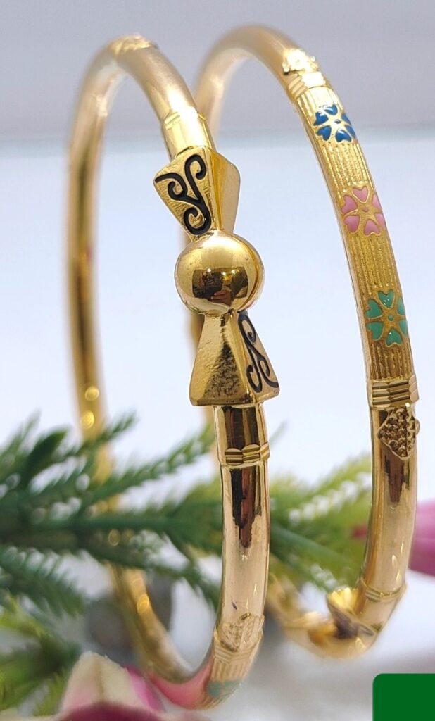 916 Gold Beautiful Single Pipe Kadli SP-302