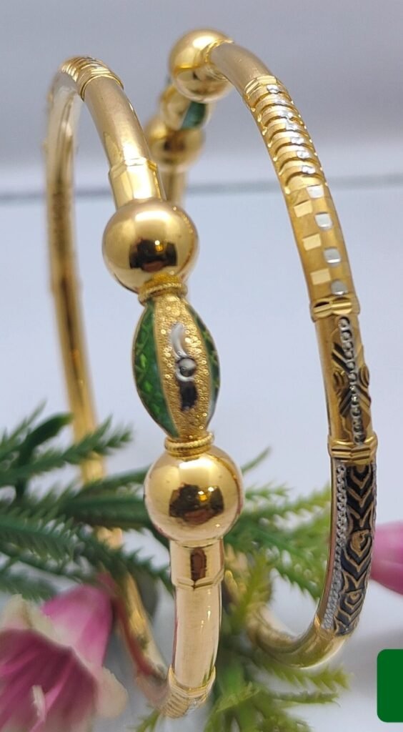 916 Gold Indian Design Single Pipe Kadli SP-328
