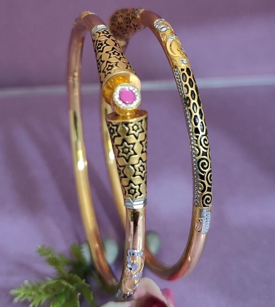 916 Gold Simple Single Pipe Kadli SP-355
