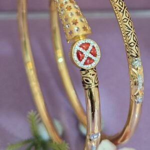 916 Gold Indian Design Single Pipe Kadli SP-440