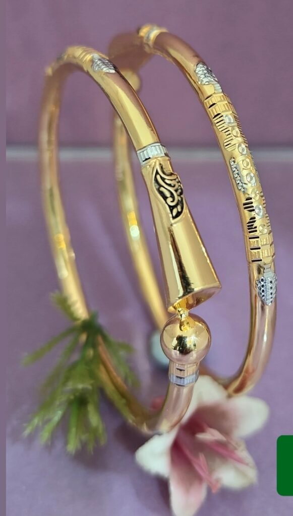 916 Gold Stylish Single Pipe Kadli SP-442