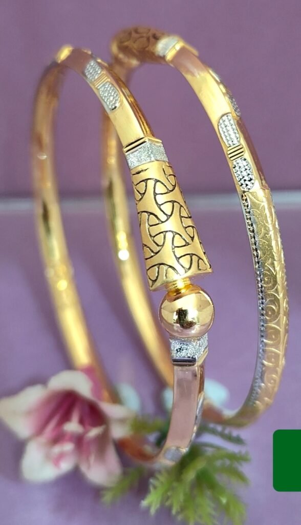 916 Gold Beautiful Single Pipe Kadli SP-444