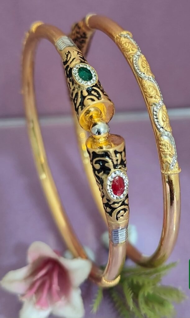 916 Gold Classy Single Pipe Kadli SP-447