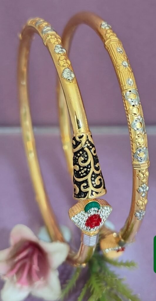 916 Gold Simple Single Pipe Kadli SP-448