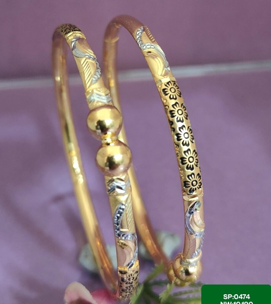 916 Gold Modern Single Pipe Kadli SP-474