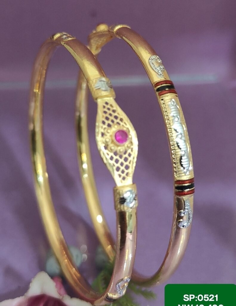 916 Gold Stylish Single Pipe Kadli SP-521