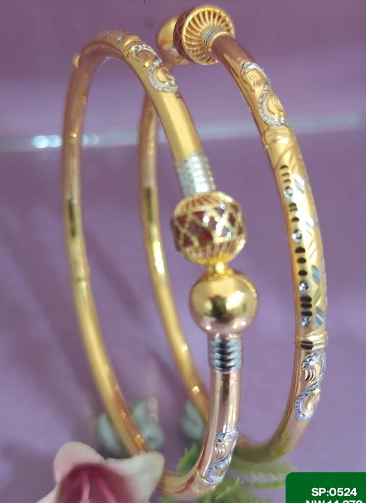 916 Gold Stylish Single Pipe Kadli SP-524