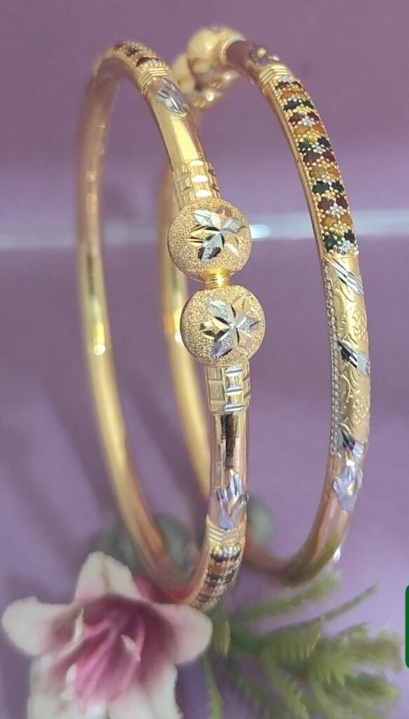 916 Gold Delicate Single Pipe Kadli SP-542