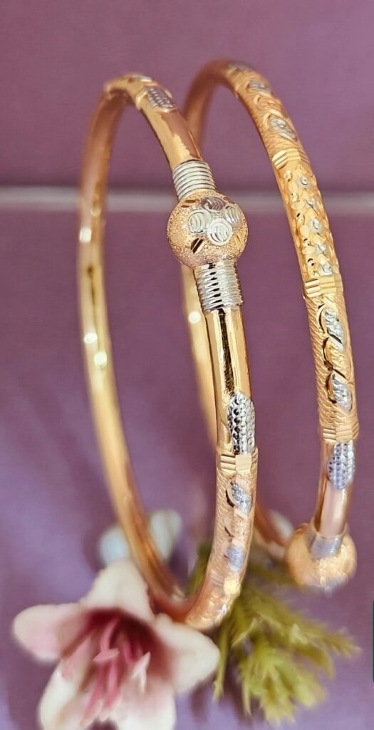 916 Gold Beautiful Single Pipe Kadli SP-725