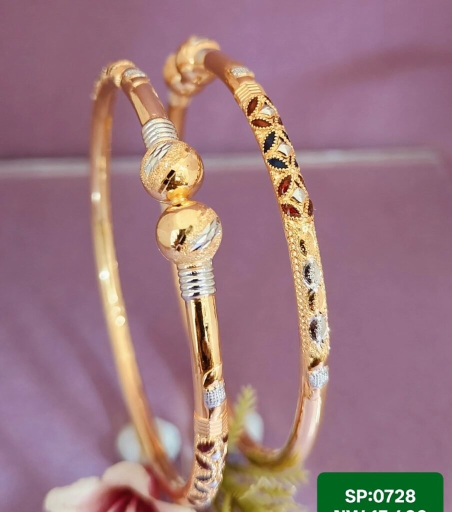 916 Gold Classy Single Pipe Kadli SP-728